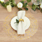 10 Pack White Mesh Organza Dining Table Mats with Gold Foil Leaf Vines, Floral Round Disposable Placemats - 13"