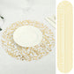50 Pack White Mesh Organza Dining Table Mats with Gold Foil Leaf Vines, Floral Round Disposable Placemats - 13"