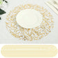 50 Pack White Mesh Organza Dining Table Mats with Gold Foil Leaf Vines, Floral Round Disposable Placemats - 13"