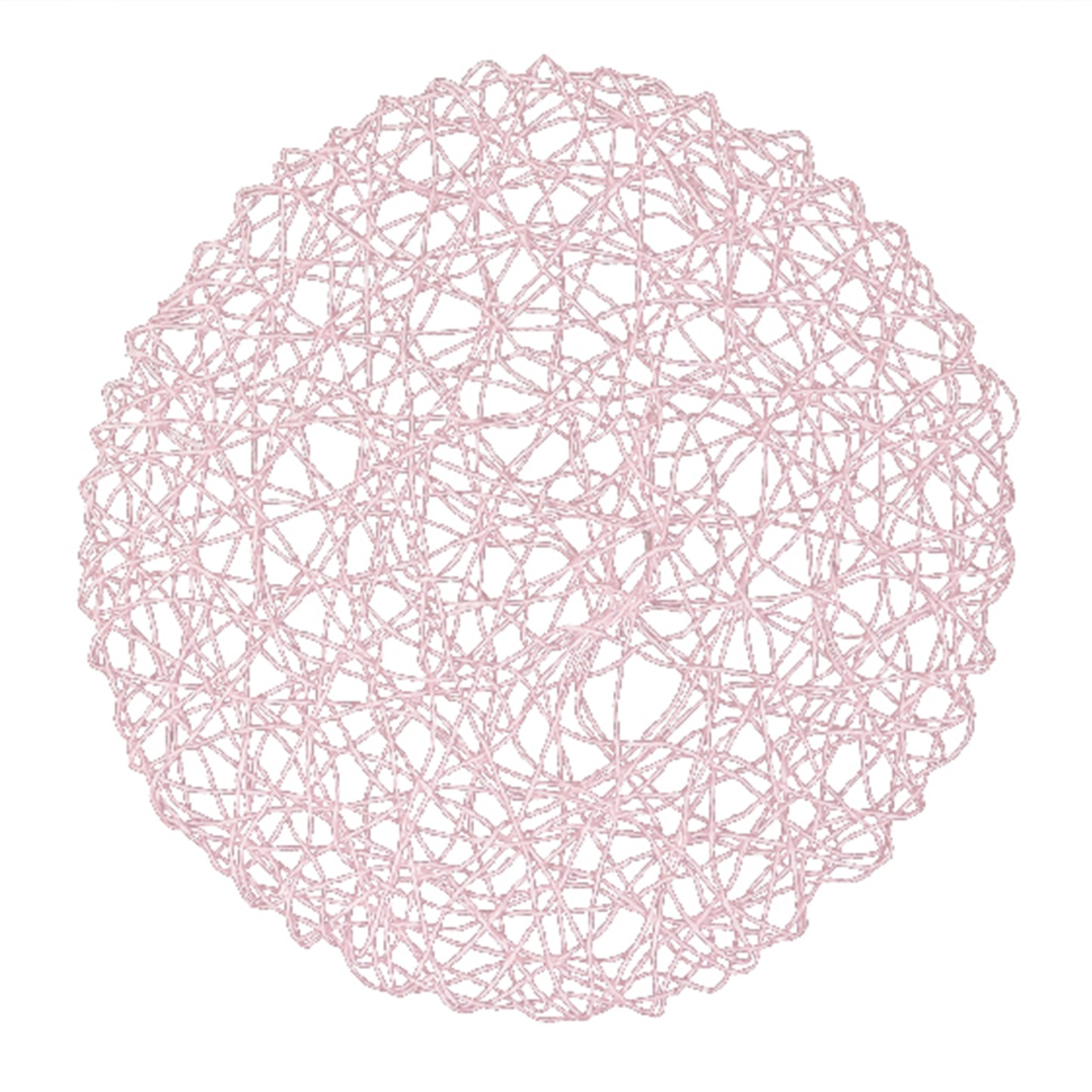 6 Pack Blush Woven Fiber Disposable Placemats, Round Table Mats 15"