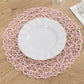 6 Pack Blush Woven Fiber Disposable Placemats, Round Table Mats 15"