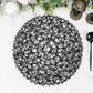 Black round woven fiber placemat for dining and events.