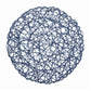 6-Pack Table Placemats Woven Fiber Design Denim Blue Round - Disposable Mats for Dining and Events 1