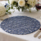 6-Pack Table Placemats Woven Fiber Design Denim Blue Round - Disposable Mats for Dining and Events 1