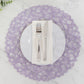 6 Pack Lavender Lilac Woven Fiber Disposable Placemats, Round Table Mats 15"