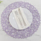 6 Pack Lavender Lilac Woven Fiber Disposable Placemats, Round Table Mats 15"