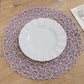 6 Pack Lavender Lilac Woven Fiber Disposable Placemats, Round Table Mats 15"