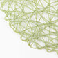 6-Pack Table Placemats Woven Fiber Design Sage Green Round - Disposable Mats for Dining and Events 15"
