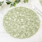 6-Pack Table Placemats Woven Fiber Design Sage Green Round - Disposable Mats for Dining and Events 15"