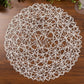 6 Pack White Woven Fiber Disposable Placemats, Round Table Mats 15"