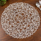6 Pack White Woven Fiber Disposable Placemats, Round Table Mats 15"