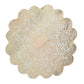 Gold vintage floral lace placemat, non-slip, 15-inch diameter, set of 6.