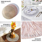 Gold metallic round vinyl placemats with spiked design, set of 6.