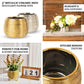 Gold textured ceramic flower vase pots for indoor plants.