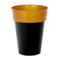 6" black gold rimmed flower plant pot for indoor decoration.