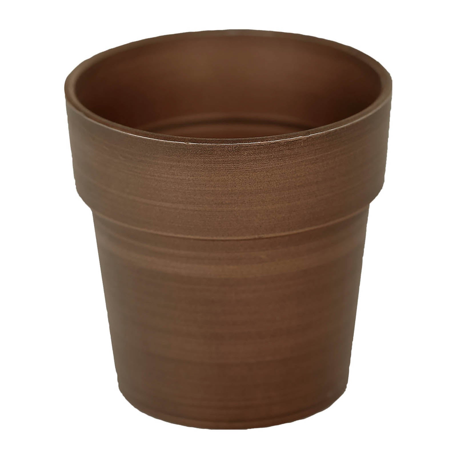 Rustic brown small flower plant pot, indoor decorative planter.