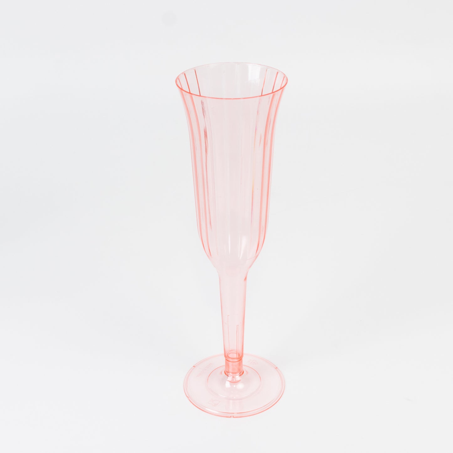 24-Pack Plastic Champagne Flutes Transparent Blush Flared Design - Lightweight Disposable Toasting Glasses 6oz