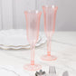 24-Pack Plastic Champagne Flutes Transparent Blush Flared Design - Lightweight Disposable Toasting Glasses 6oz