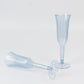 24-Pack Dusty Blue Disposable Champagne Flutes - Lightweight Toasting Glasses