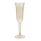 12-Pack Plastic Champagne Flutes Transparent Amber Gold Flared Design - Lightweight Disposable Toasting Glasses 6oz