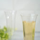 24-Pack Plastic Champagne Flutes Clear Gold Glitter Flared Design - Lightweight Disposable Toasting Glasses 6oz
