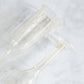 24-Pack Plastic Champagne Flutes Clear Gold Glitter Flared Design - Lightweight Disposable Toasting Glasses 6oz