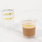 8 Pack 8oz Clear Plastic Coffee Mugs with Gold Stripes, Disposable Tea Cups with Handle - 3.5"