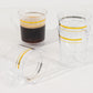 8 Pack 8oz Clear Plastic Coffee Mugs with Gold Stripes, Disposable Tea Cups with Handle - 3.5"