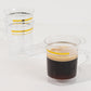 8 Pack 8oz Clear Plastic Coffee Mugs with Gold Stripes, Disposable Tea Cups with Handle - 3.5"