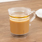 8 Pack 8oz Clear Plastic Coffee Mugs with Gold Stripes, Disposable Tea Cups with Handle - 3.5"