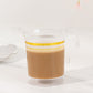 8 Pack 8oz Clear Plastic Coffee Mugs with Gold Stripes, Disposable Tea Cups with Handle - 3.5"