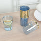 25 Pack Dusty Blue Crystal Plastic Tumbler Glasses with Gold Rim, 10oz Disposable Drink Glasses Party Cups