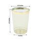 25-Pack Plastic Tumbler Cups Transparent Dusty Sage Green with Gold Rim - Stylish Disposable Party Glasses 10oz