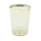 25-Pack Plastic Tumbler Cups Transparent Dusty Sage Green with Gold Rim - Stylish Disposable Party Glasses 10oz
