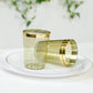 25-Pack Plastic Tumbler Cups Transparent Dusty Sage Green with Gold Rim - Stylish Disposable Party Glasses 10oz