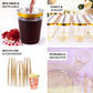 25 Pack Clear Crystal Disposable Tumbler Drink Glasses With Gold Rim, 10oz Plastic Party Cups