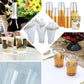 25 Pack Clear Crystal Disposable Tumbler Drink Glasses With Gold Rim, 10oz Plastic Party Cups