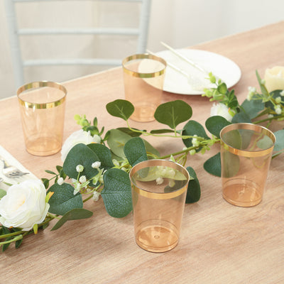 Amber Gold Plastic Party Cups - Perfect for Any Occasion