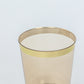 25 Pack Amber Gold Crystal Plastic Tumbler Glasses with Gold Rim, 10oz Disposable Drink Glasses Party Cups