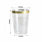 25 Pack | 10oz Clear Crystal Collection Plastic Disposable Cups With Gold Rim