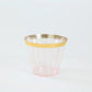 25 Pack 9oz Transparent Blush Disposable Tumbler Glasses with Gold Rim, Short Crystal Plastic Party Cups