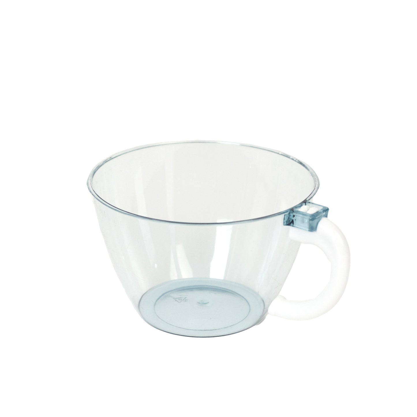 25-Pack Disposable Plastic Coffee Cups with Handles - 6oz Transparent Dusty Blue Hard Tea Mugs for Hot Beverages