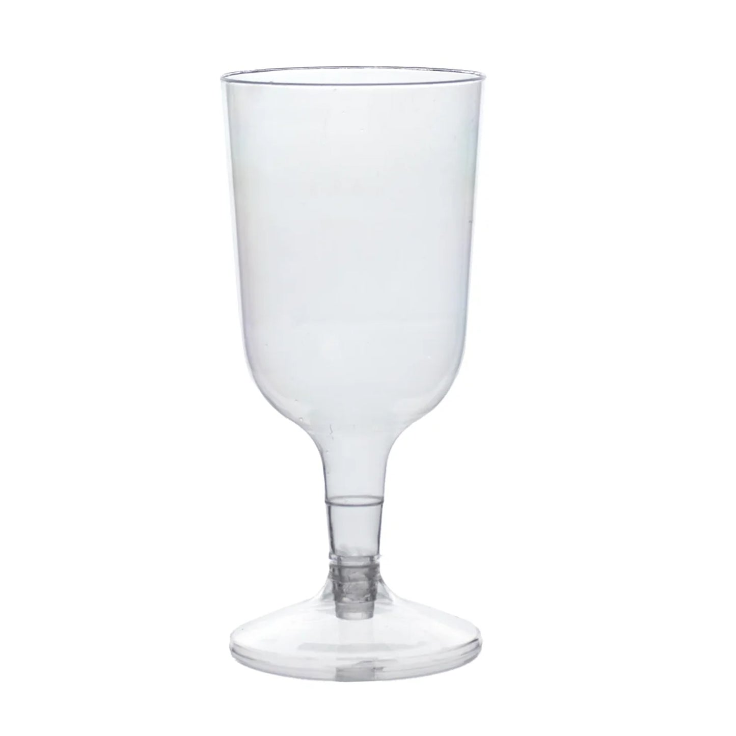 24 Pack Clear Plastic Wine Glasses 6oz Short Stem Disposable Party Cups with Detachable Base