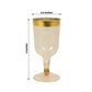 12 Pack Plastic Short Stem Wine Glasses Transparent Gold/Gold Rim - Stylish Disposable Drinkware 6oz