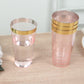 12 Pack Transparent Blush Plastic Cups Drinking Tumblers with Gold Rim, 17oz Disposable Party Cups - 5.5"