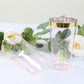 12 Pack Transparent Blush Plastic Cups Drinking Tumblers with Gold Rim, 17oz Disposable Party Cups - 5.5"