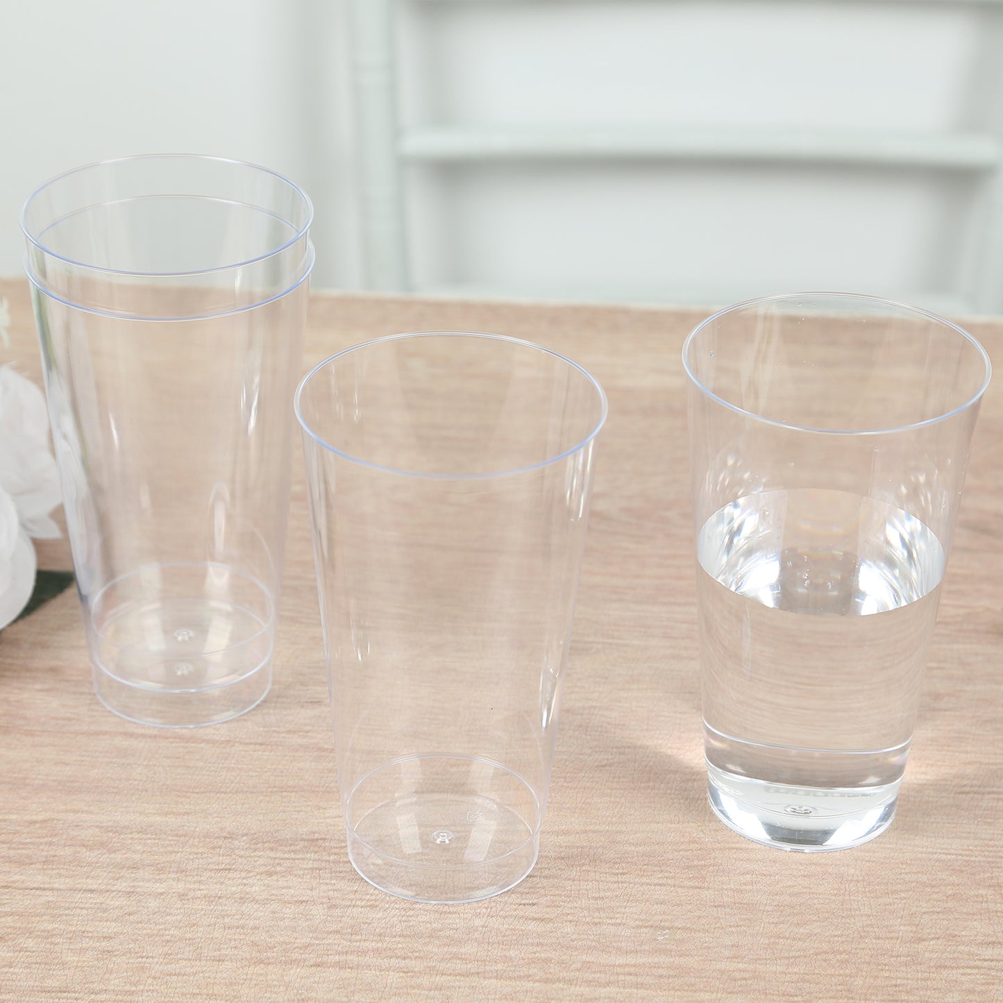 12 Pack Clear Plastic Cups Drinking Tumblers, 17oz Disposable Party Cups - 5.5"