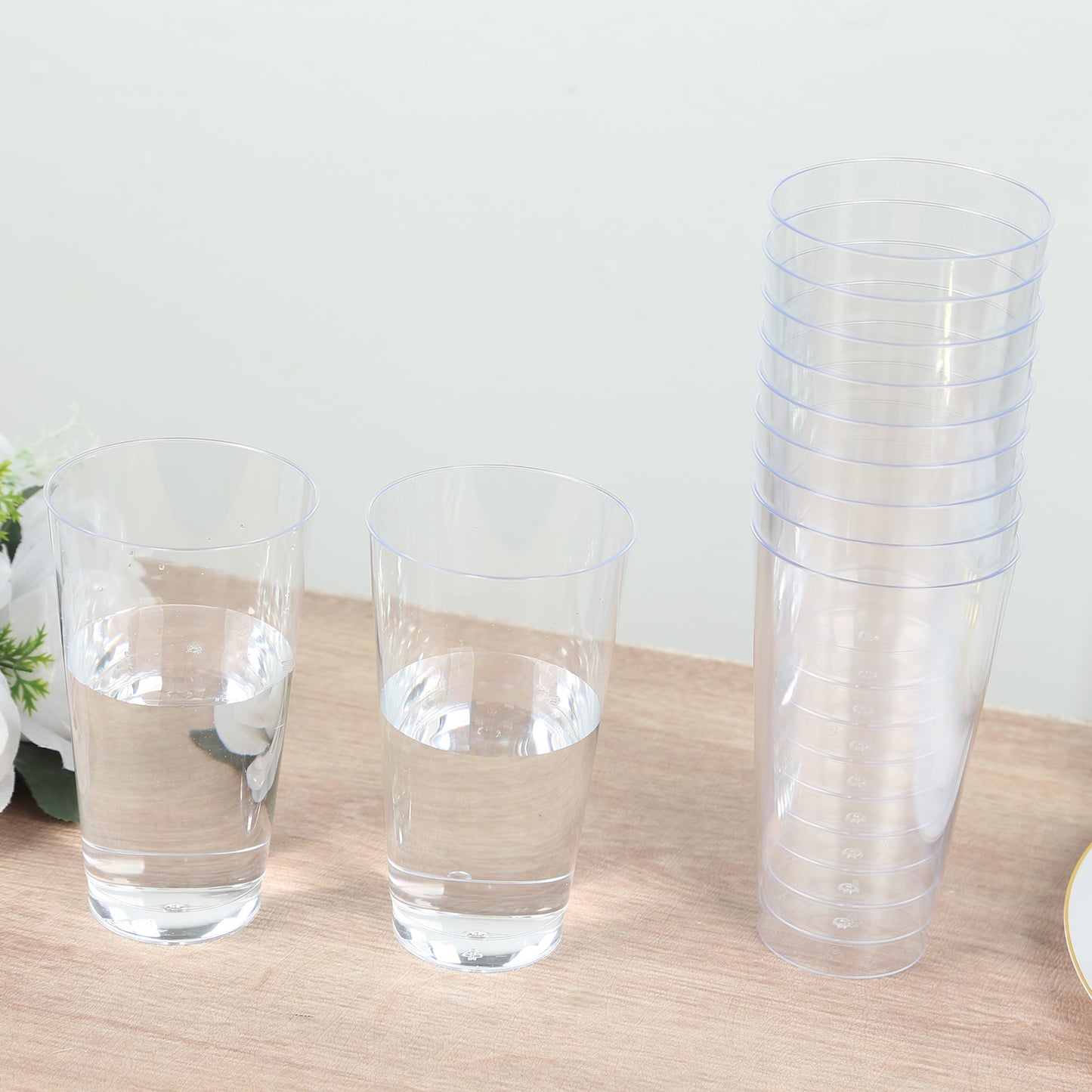 12 Pack Clear Plastic Cups Drinking Tumblers, 17oz Disposable Party Cups - 5.5"