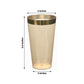 12 Pack Amber Gold Plastic Cups Drinking Tumblers with Gold Rim, 17oz Disposable Party Cups - 5.5"