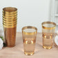 12 Pack Amber Gold Plastic Cups Drinking Tumblers with Gold Rim, 17oz Disposable Party Cups - 5.5"